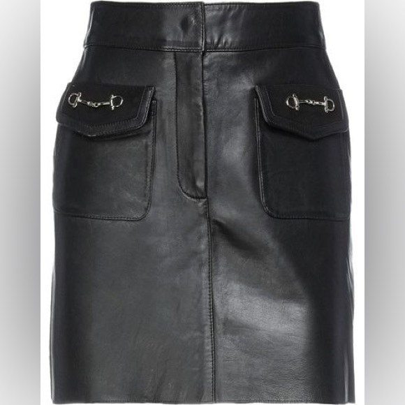 Maje Jelfie Leather Horsebit mini skirt - Picture 10 of 11